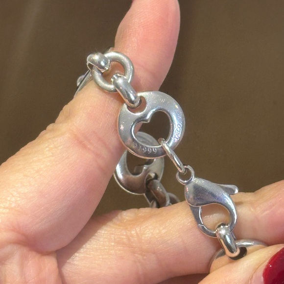 1999 Tiffany & Co. 925 Sterling Silver Stencil Heart Cut Out Bracelet - Picture 8 of 8